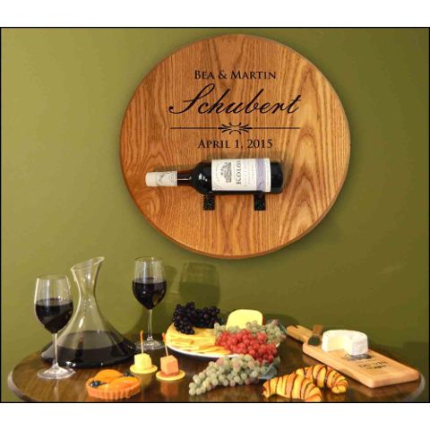 Personalized Barrel Head Bottle Holder Wall Decor