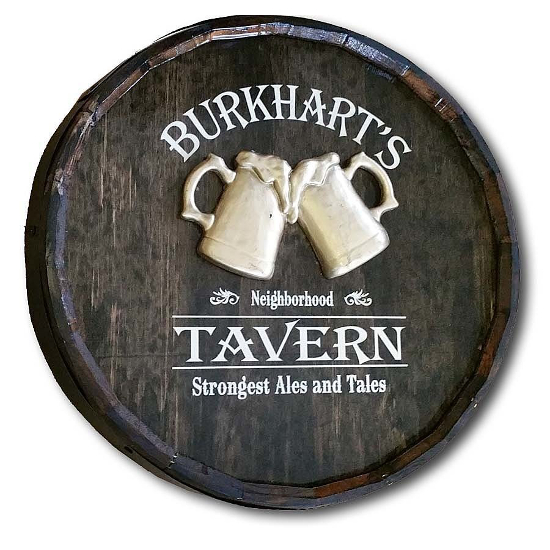 Beer Tavern Personalized Quarter Barrel Sign