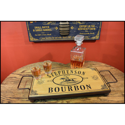 Bourbon Personalized Wooden Serving Tray