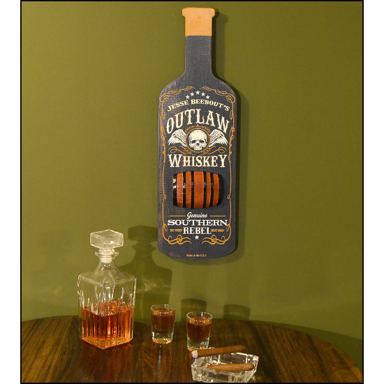 Personalized Outlaw Whiskey Bottle Sign