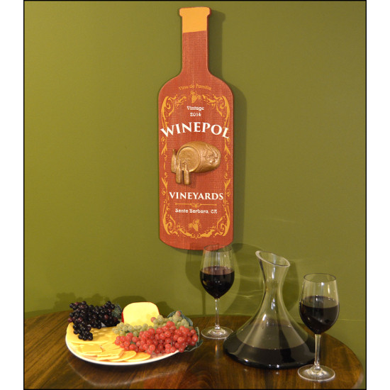 Personalized Wine Barrel Bottle Sign