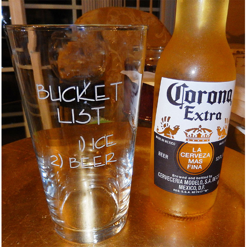 Bucket List Novelty Pint Glasses (set of 4)