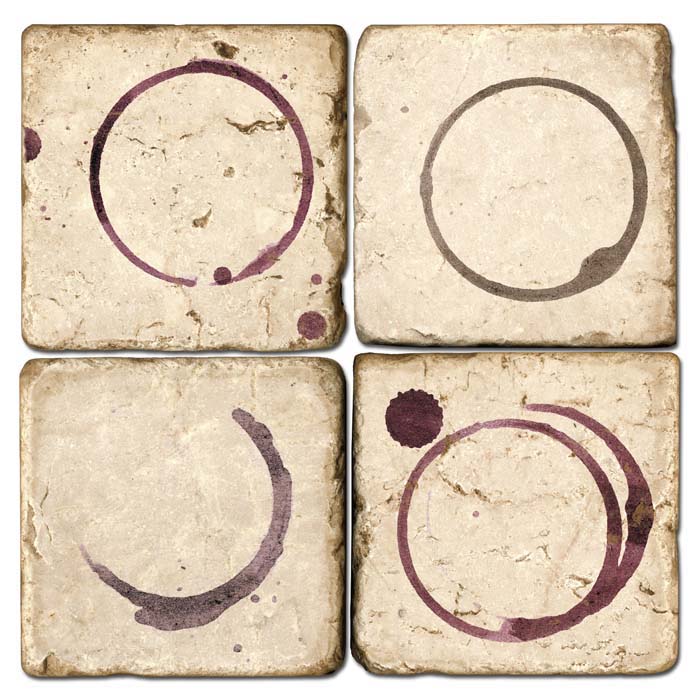 Wine Rings Italian Marble Coasters