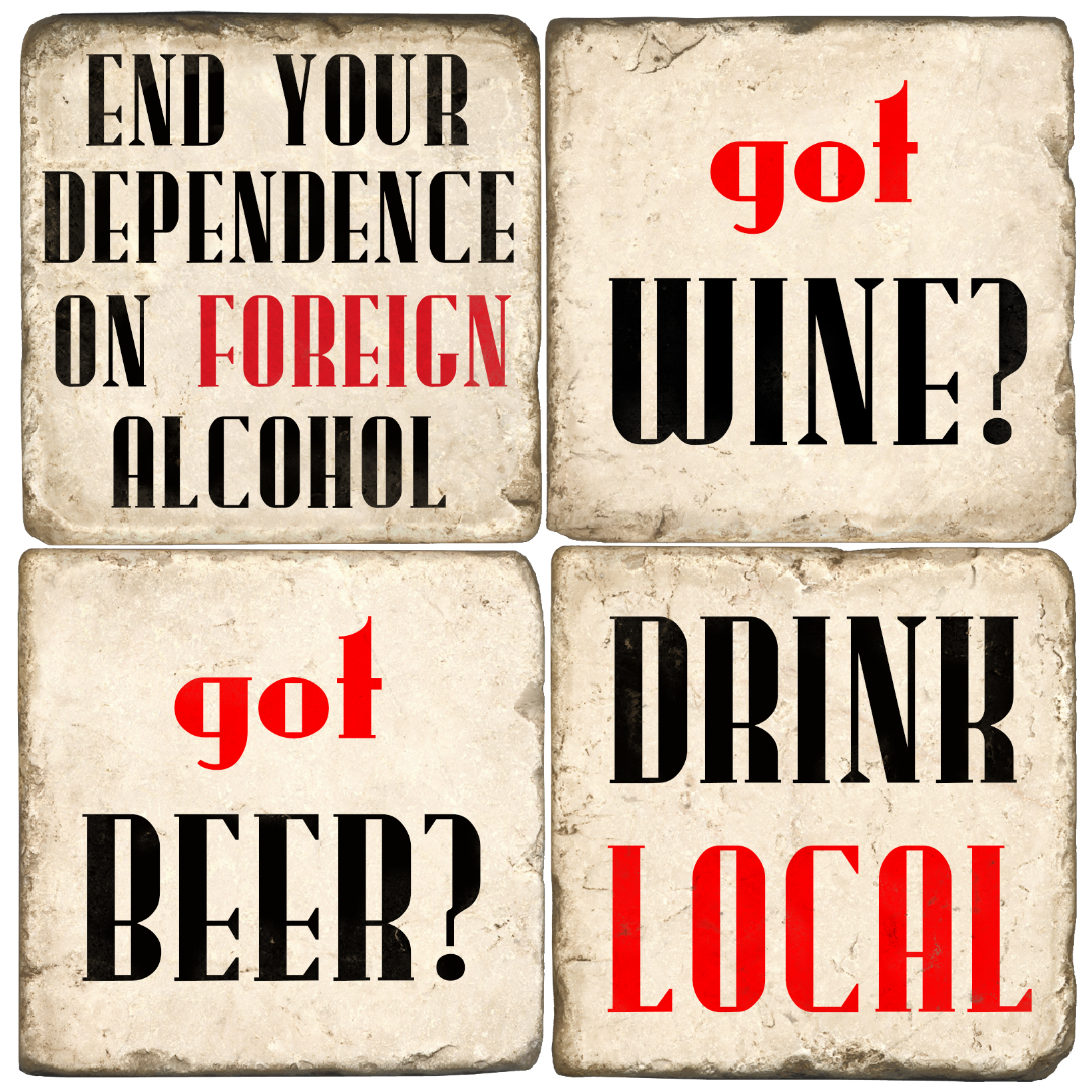 Drink Local Italian Marble Coasters
