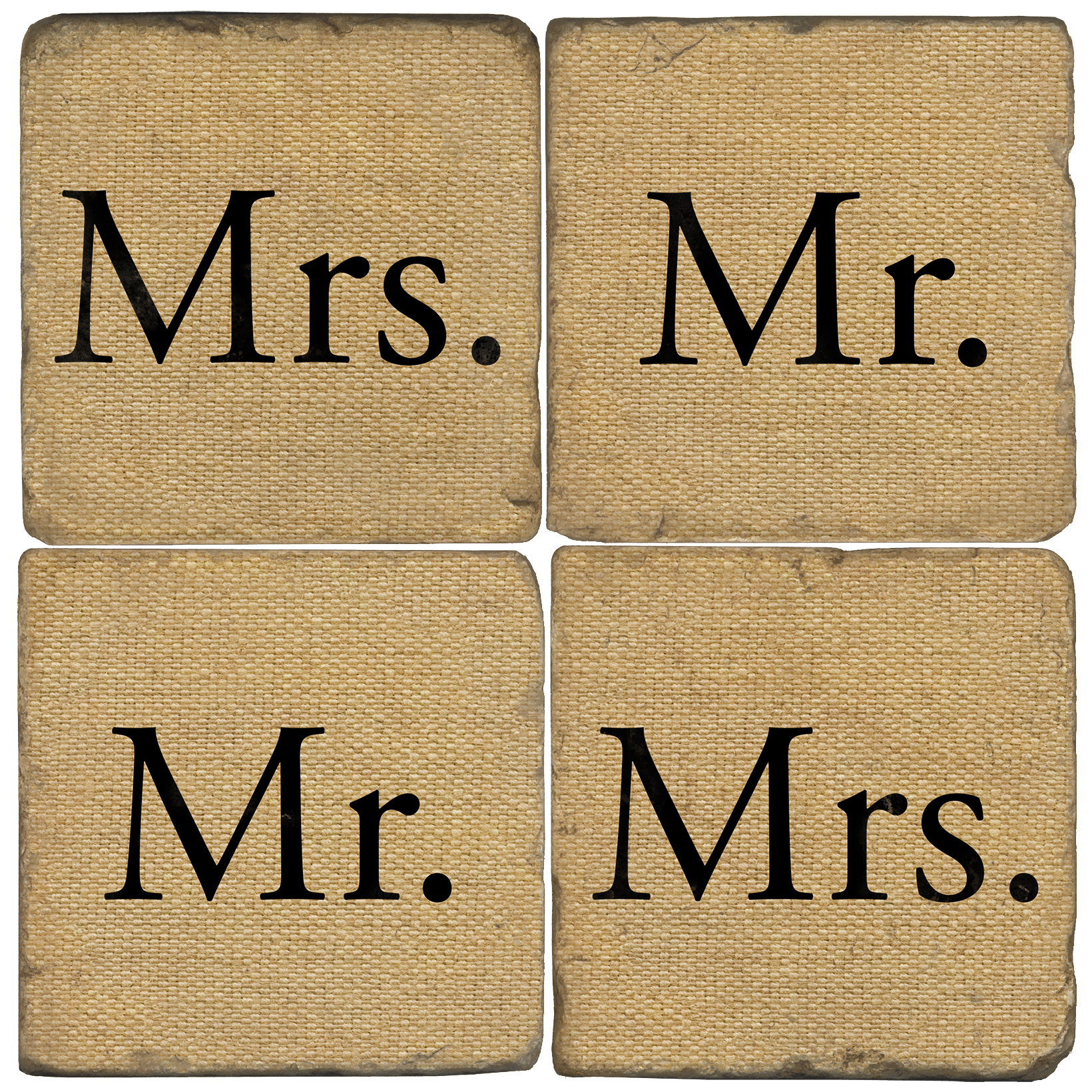 Mr and Mrs Italian Marble Coasters
