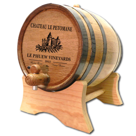 Personalized Castle Vineyard White Oak Aging Barrel