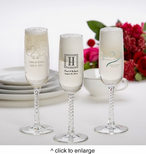 Printed Champagne Flute Wedding Favors