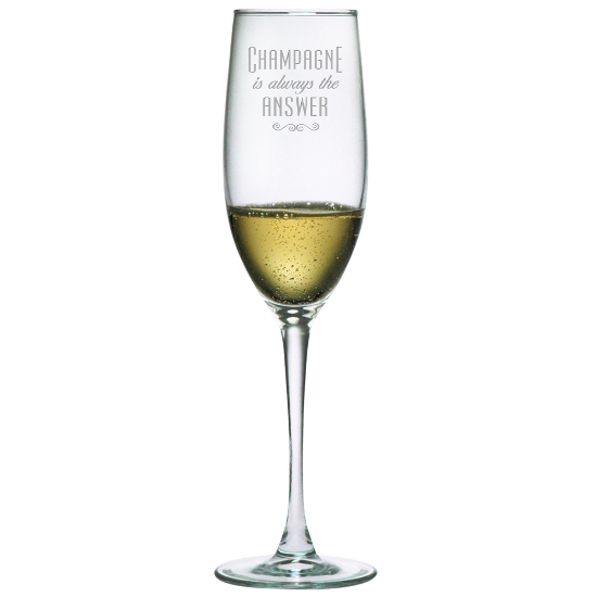Champagne Is Always The Answer Champagne Flutes (set of 4)