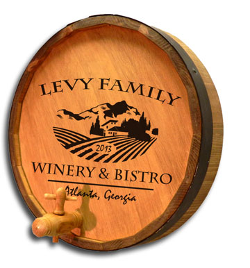 Personalized Chateau Quarter Barrel Head Sign