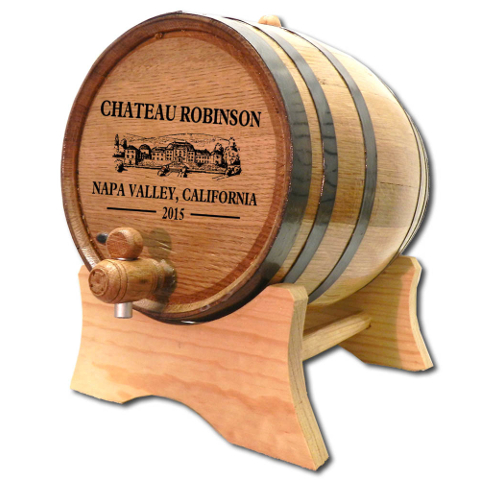 Personalized Chateau White Oak Aging Barrel