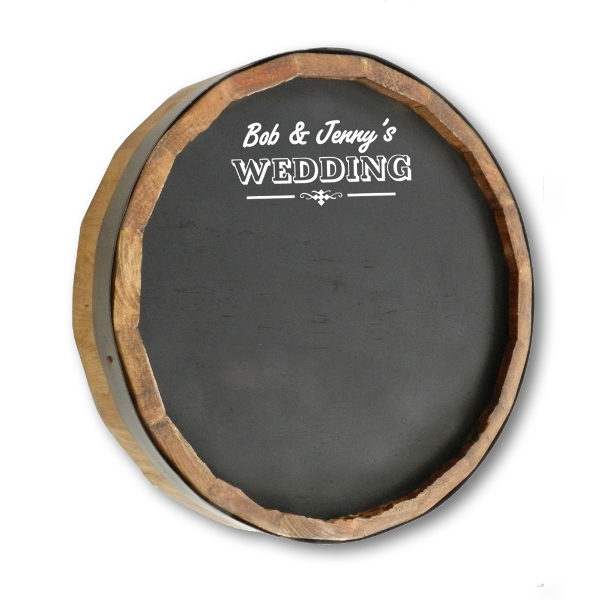 Wedding Chalkboard Quarter Barrel Sign, Personalized