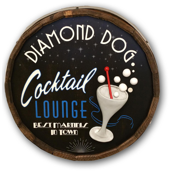 Cocktail Lounge Personalized Quarter Barrel Sign