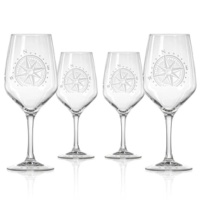 Compass Rose AP Large Wine Glasses
