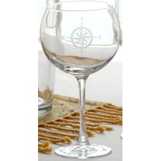 Compass Rose Balloon Wine Glasses (set of 4)