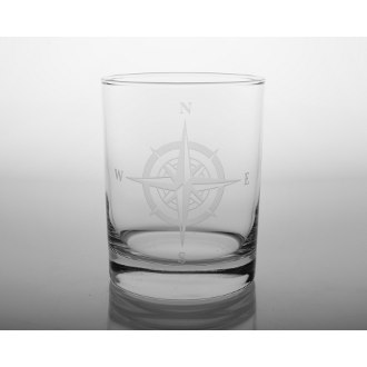 Compass Rose Double Old Fashioned Glasses (set of 4)