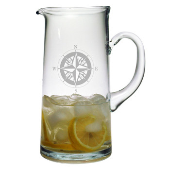 Compass Etched Tankard Pitcher