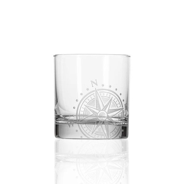 Compass Rose Double Old Fashioned Glasses (set of 4) 10 oz