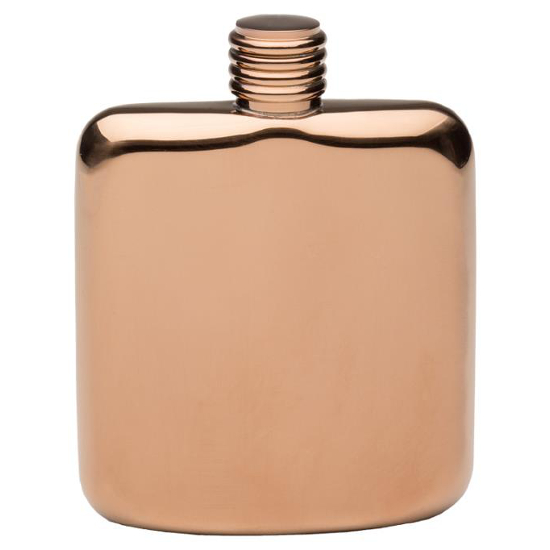 Copper Plated Sleekline Pocket Flask, 4 oz.