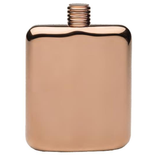 Copper Plated Sleekline Pocket Flask, 6 oz.
