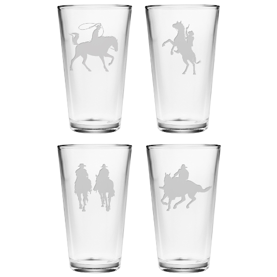 Cowboys Assortment Pint Glasses (set of 4)
