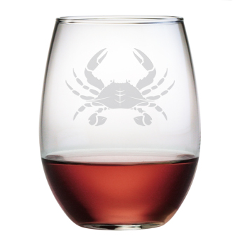 Crab Stemless Wine Glasses (set of 4)
