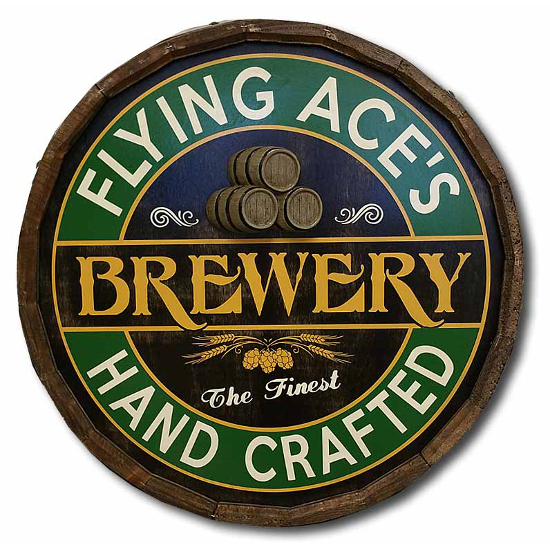 Craft Brewery Personalized Quarter Barrel Sign