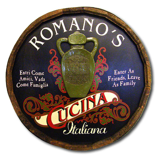 Cucina Personalized Quarter Barrel Sign