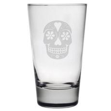 Day Of The Dead Etched Hiballs Glass Set