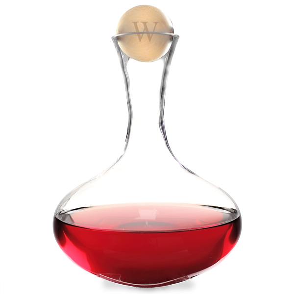 Large Personalized 67.62 oz. Wine Decanter with Birch Wood Stopper