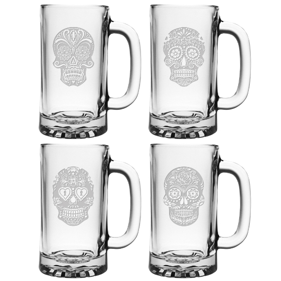 Dia De Los Muertos Beer Mugs (set of 4)