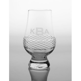 Personalized Glencairn Whiskey Glasses with Diamond Band (Set of 4)