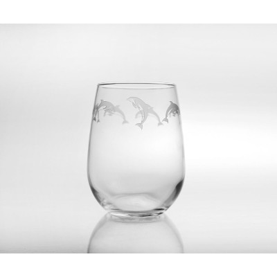 School of Dolphins Stemless Wine Glasses (set of 4)