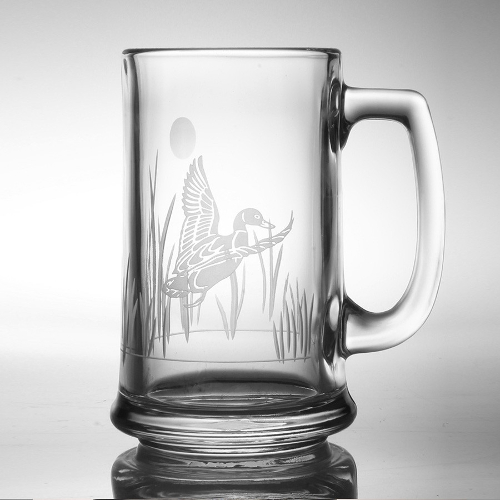 Etched Duck Beer Mugs (set of 4)