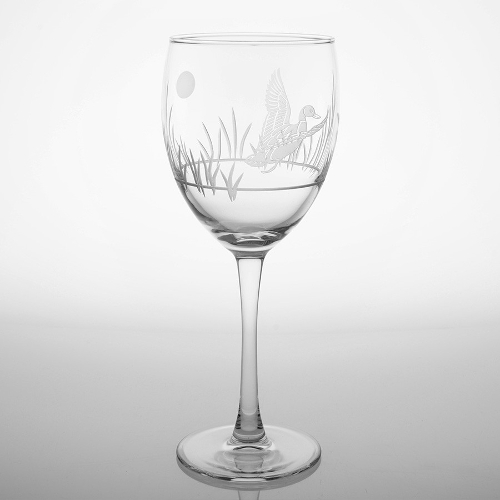 Etched Duck Wine Goblets (set of 4)