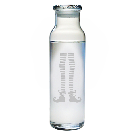 Elf Legs Glass Water Bottle with Lid
