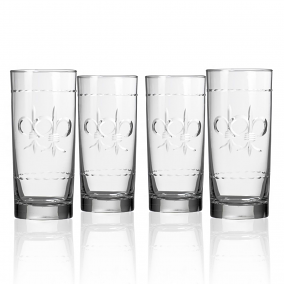 Fleur De Lis Cooler Glasses (set of 4)