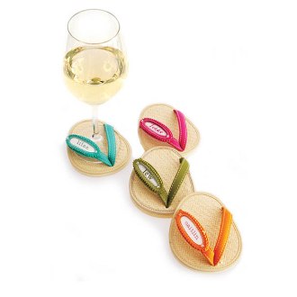 Framed Rattan Flip Flop Coasters