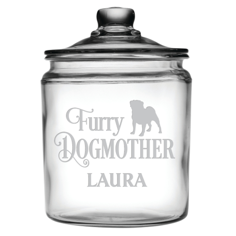 Personalized Furry Dogmother Treats Jar