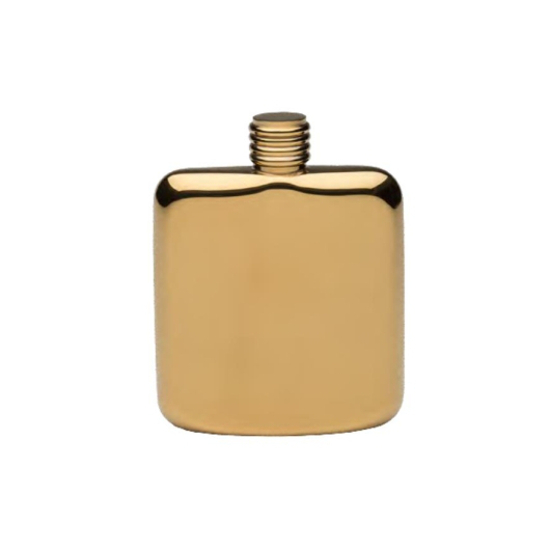 Gold Plated Sleekline Pocket Flask, 4 oz.