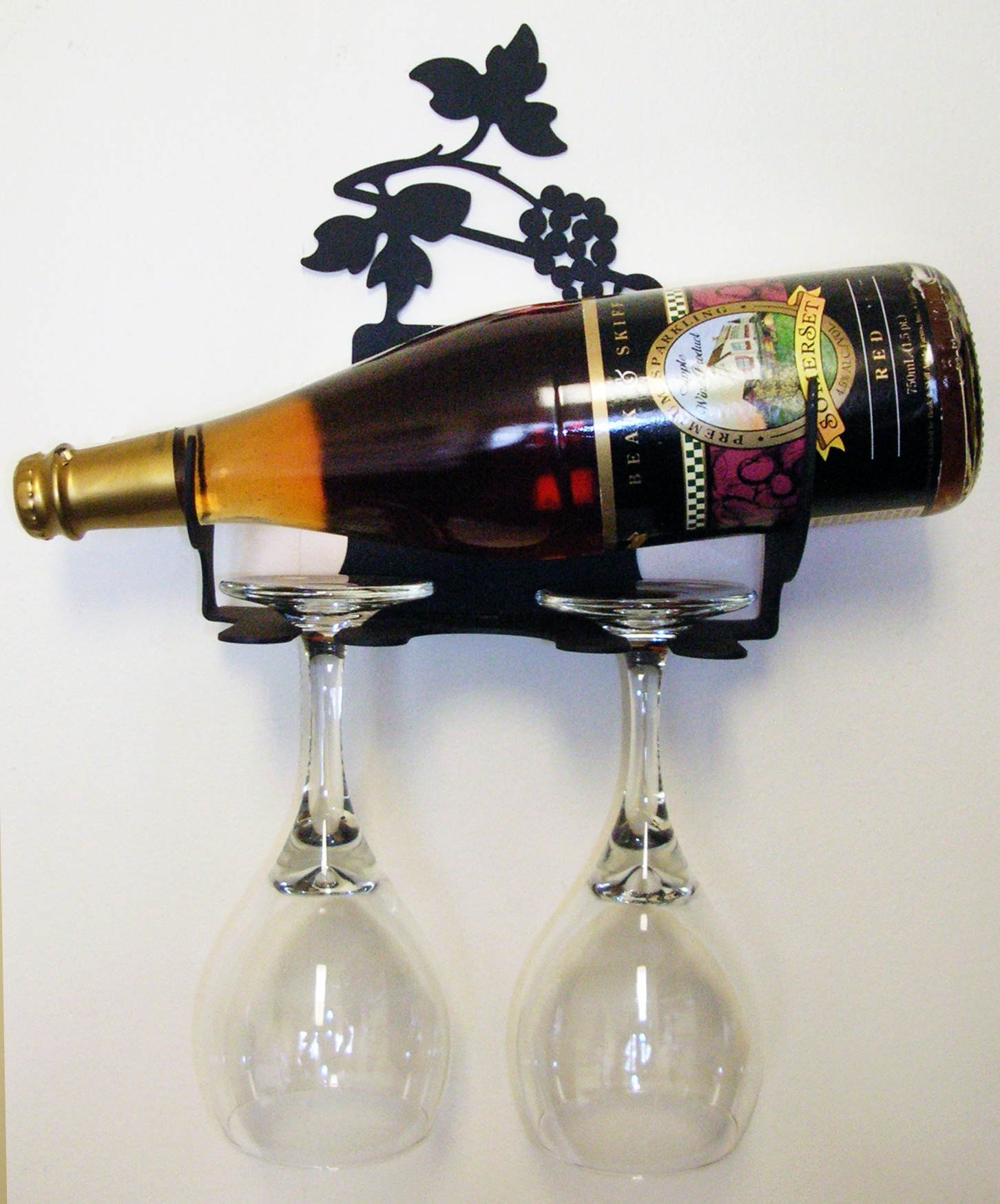 Wrought Iron Wall Mounted Grapevine Wine Rack