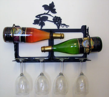 Wrought Iron Wall Mounted Grapevine Wine Rack