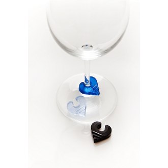Wine Glass ID Clip Charms, Hearts