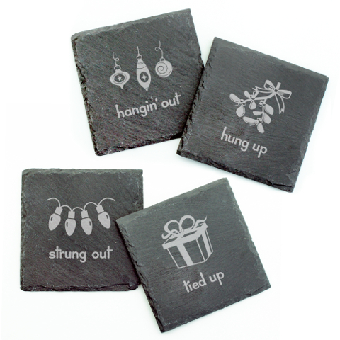 Holiday Hang Ups Slate Coasters (set of 4)