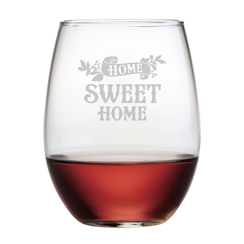Home Sweet Home Stemless Wine Glasses (set of 4)