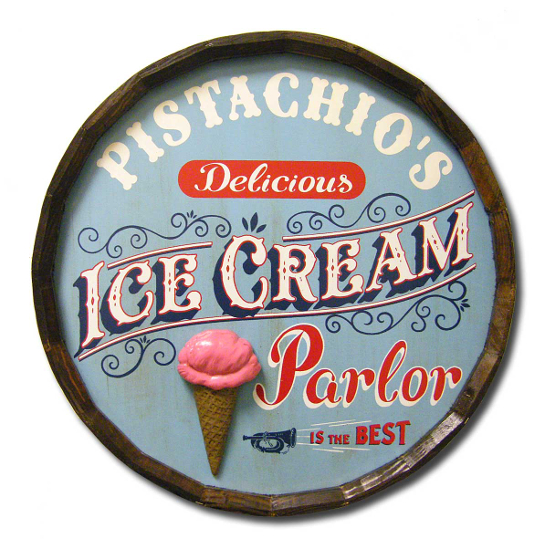 Ice Cream Parlor Personalized Quarter Barrel Sign