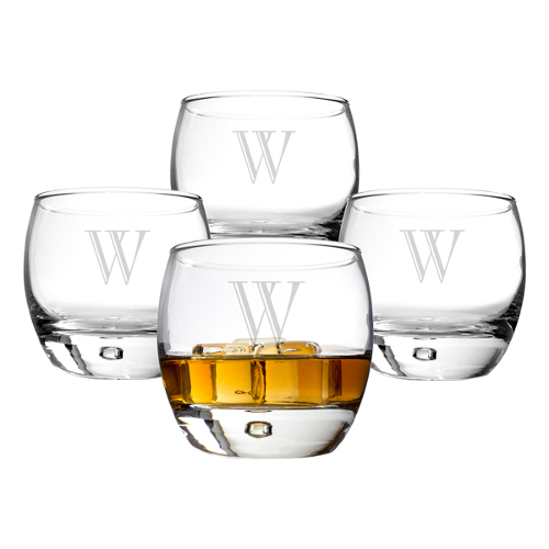 Personalized Heavy Base Engraved Whiskey Glass Set
