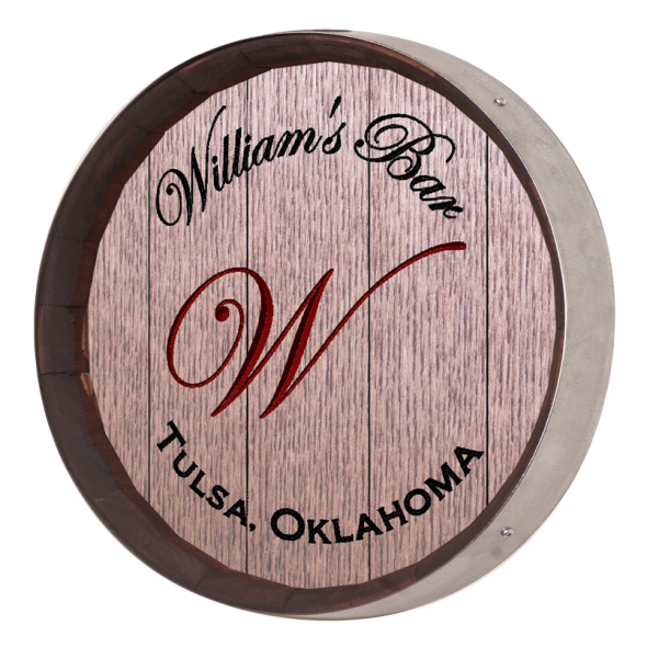 Personalized Large First Initial Barrel Sign