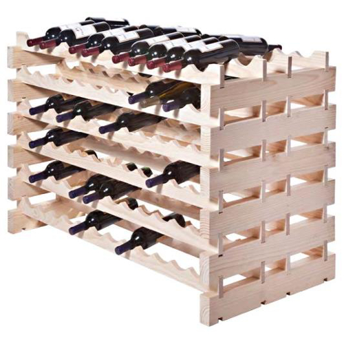 Two Sided 144 Bottle Modular Wine Display Rack - Natural