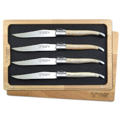 Laguiole en Aubrac Steak Knives Wavy Maple Set of 4
