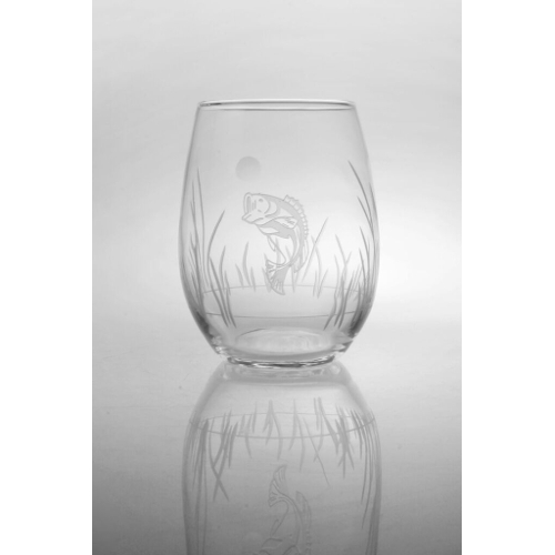 Lake Fish Stemless Wine Glasses (set of 4)